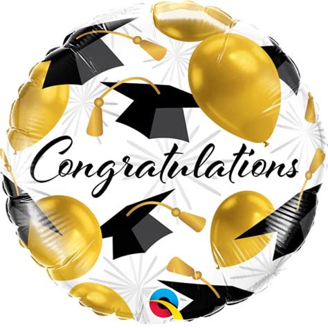 18 Congratulations Grad Gold Balloons Foil Balloons : Go International, UK