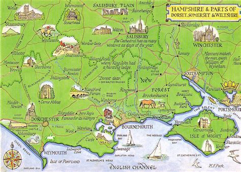 POSTCARD EXCHANGE: UNITED KINGDOM - Hampshire map