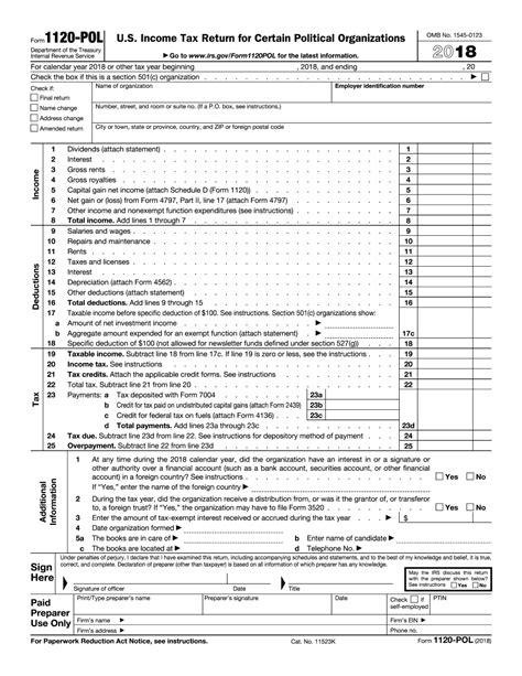 Editable IRS Form 1120-POL 2018 - 2019 - Create A Digital Sample in PDF