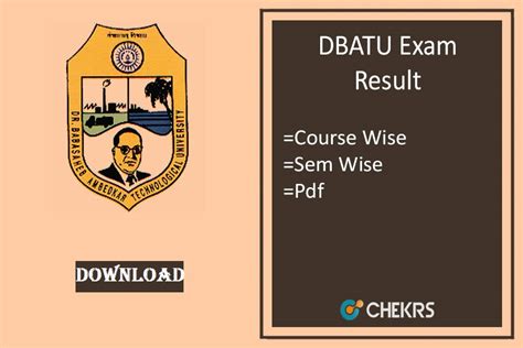 DBATU Result Winter 2024 - BTech MTech Diploma Exams Online Results