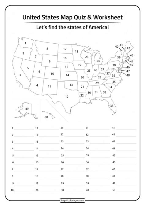 Printable Blank Us Map Quiz - Printable Word Searches