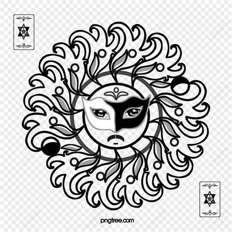 Sun Pattern Line Tattoo,lines Pattern,black Line,face PNG Image And ...