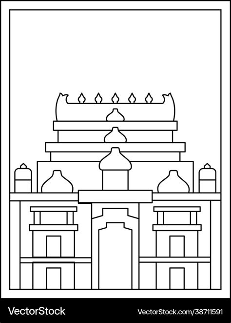 Temple drawing Royalty Free Vector Image - VectorStock