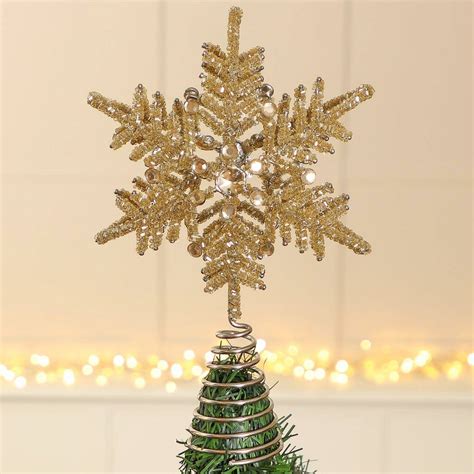 Champagne Gold Snowflake Christmas Tree Topper By Dibor ...