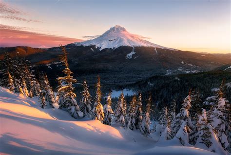 Mount Rainier Winter Landscape HD Wallpaper