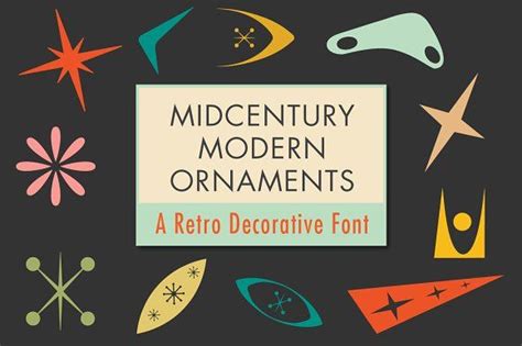 Mid-Century Modern Ornaments Font by Pacific Modern Art on ...