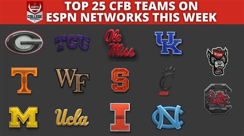 More Than Half of College Football’s Top 25 Featured Across ESPN ...