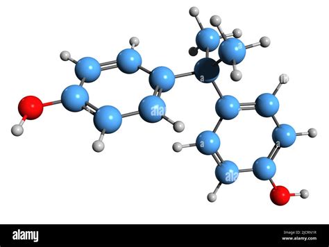 3D image of Bisphenol A skeletal formula - molecular chemical structure ...