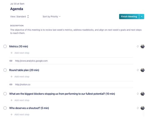 Zoom Meeting Agenda Template