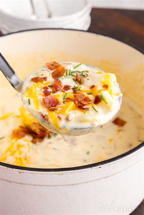 Bacon Cheddar Potato Soup - girl. Inspired.