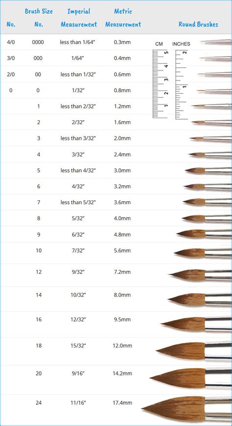 watercolor-brush-size-chart-round-brushes | Watercolor brushes, Best watercolor brushes, Paint ...