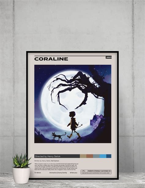 Coraline Movie Poster Retro Movie Poster Art Home Cinema | Etsy