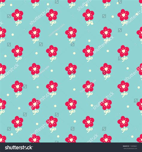 Seamless Pattern Cute Flowers Seamless Pattern Stock Vector (Royalty ...