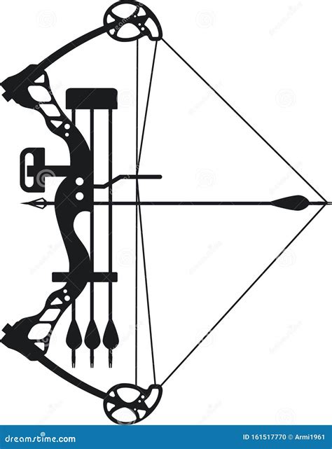 Compound bow and arrow stock vector. Illustration of scaleable - 161517770