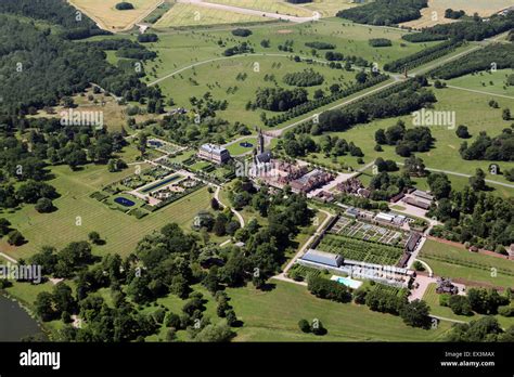 aerial view of Eaton Hall on the Duke of Westminster Eaton Estate in ...