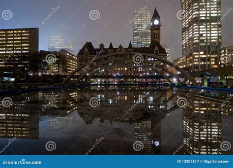 Toronto City Hall at night stock image. Image of night - 13307617