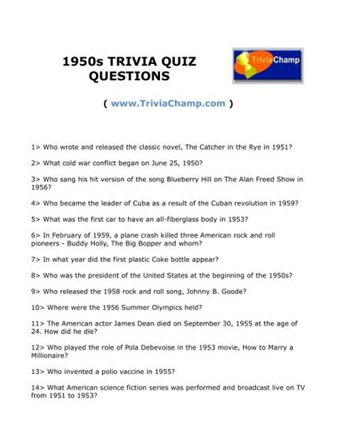 1950S Music Trivia Questions - Starting with the 1950s, running right through the 2020s, we've ...