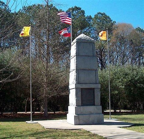 The Trail of Tears memorial monument at the New Echota Historic Site in ...