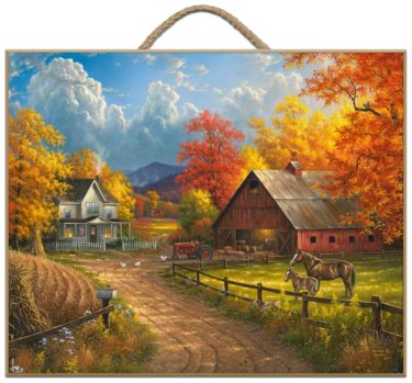 Thomas Kinkade, Country Farm, Country Life, Fall Country, Belle Image Nature, Landscape Art ...