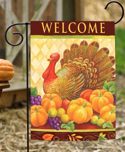 NEW Toland - Turkey Harlequin - Colorful Thanksgiving Bird Welcome Garden Flag #TolandHomeGarden ...