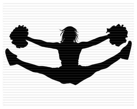 CHEERLEADER SILHOUETTE SVG, Cheer Svg, Cheer, Cheerleading, Team, Cheer Team, Cheer Silhouette ...