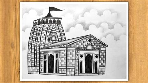 How To Draw Kedarnath Temple Easy | Kedarnath Temple Drawing Step By Step | Pencil Drawing ...