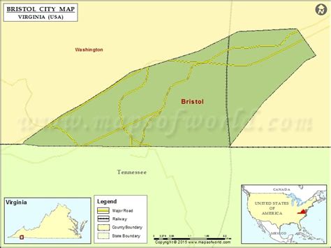 Bristol County Map, Virginia