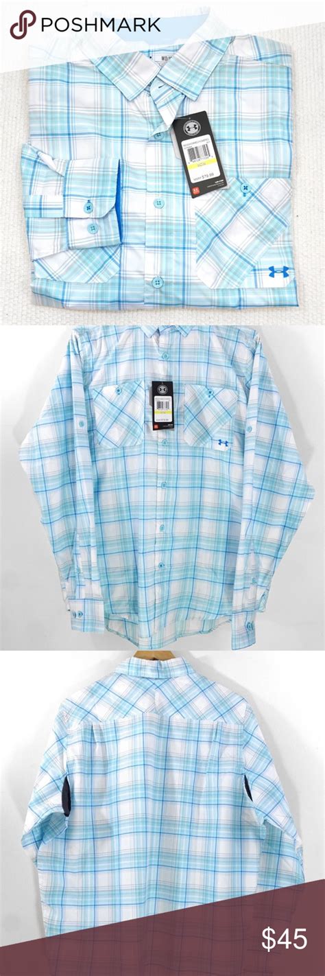 NWT Under Armour Men's Fishing Shirt UPF 30 M Blue | Mens fishing ...