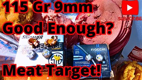 115 Grain GOOD ENOUGH? FIOCCHI XTP VS Sig Vcrown Paul Harrell STYLE MODERN MEAT TARGET Short vs ...