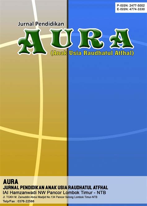 Vol. 1 No. 1 (2020): Jurnal Pendidikan AURA (Anak Usia Raudhatul Atfhal) | Jurnal Pendidikan ...