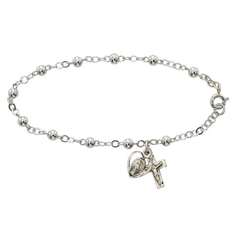 Sterling Silver Rosary Bracelet