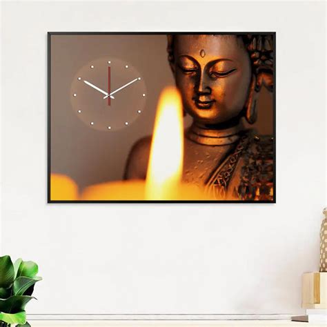 Bronze Buddha Canvas Wall Clock - WallMantra