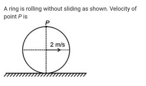 A ring is rolling without sliding as shown. Velocity of point P is | Filo