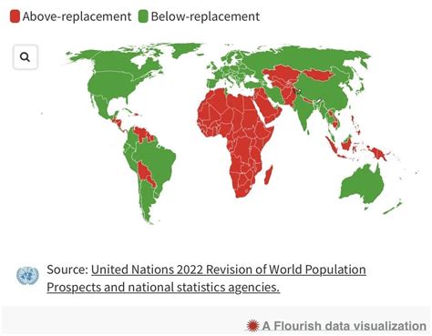 If the TFR (Total Fertility Rate) is Above or... - Maps on the Web