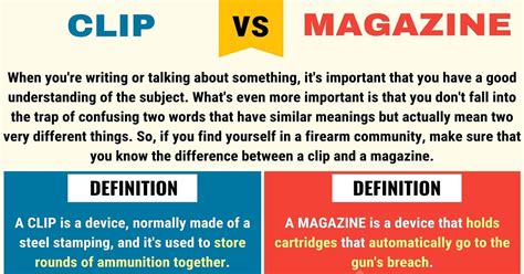 Clip vs. Magazine: Differences between Magazine and Clip • 7ESL