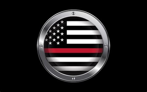 Premium Vector | Thin red line on usa flag 3d badge vector image