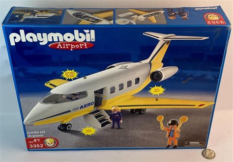 Lot - 2001 Playmobil Airport #3352 Jumbo Jet Airplane UNOPENED