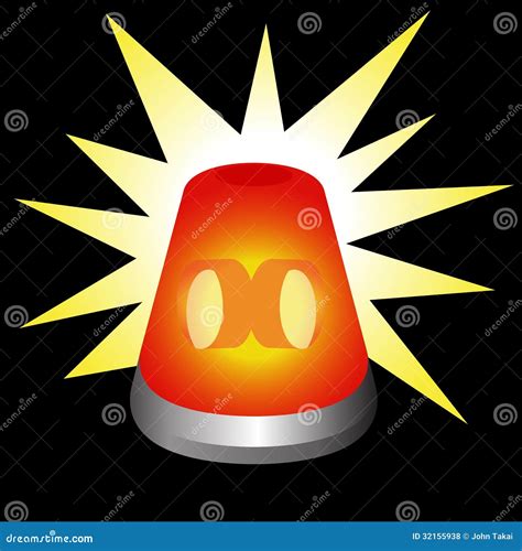 Flashing Warning Light stock vector. Illustration of construction - 32155938