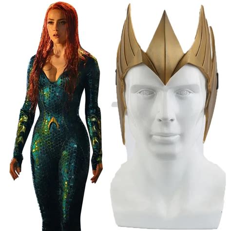 Aquaman Justice League Cosplay Princess Crown Mask Mera Tiara Costume ...