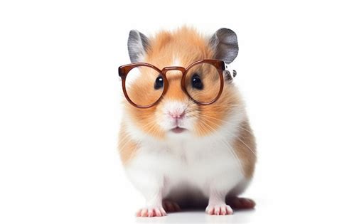 Premium AI Image | A hamster with glasses on his face