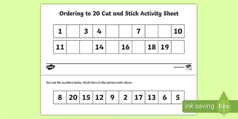 Ordering Numbers to 20 Worksheet (teacher made) - Twinkl