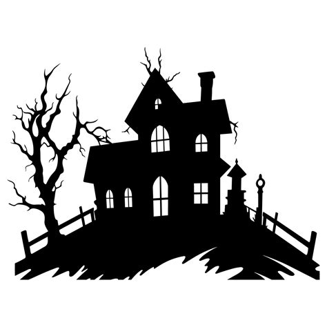 A Scary Haunted House Silhouette Vector free 35062372 Vector Art at Vecteezy