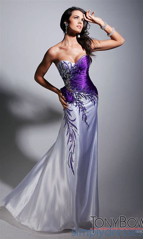 Long Strapless Sweetheart Purple Print Dress | Ball dresses, Dresses, Beautiful dresses