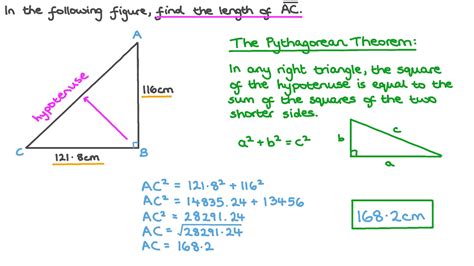 Question Video: Solving for the Hypotenuse of a Right-Angled Triangle with Non-integer Solutions ...