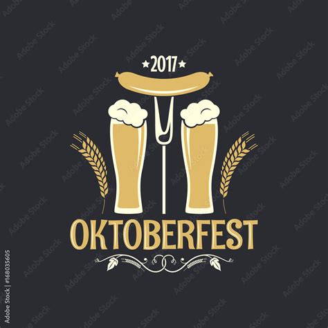 oktoberfest beer glass logo background Stock Vector | Adobe Stock