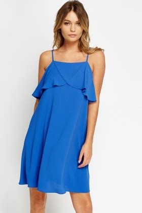 Flare Overlay Bright Blue Dress - Just $6