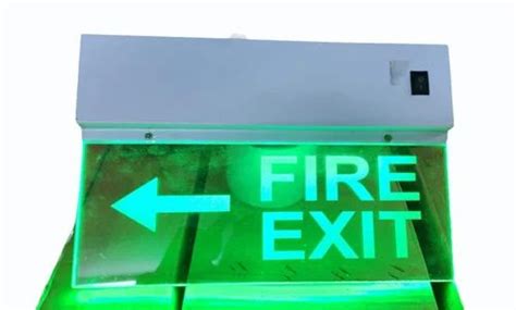 Aluminium,Acrylic Square Led Fire Exit Signage, Board Thickness: 10mm ...