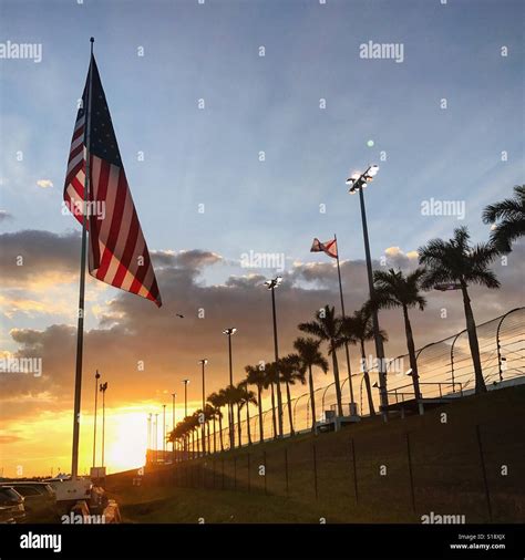 American Flag at sunset Stock Photo - Alamy