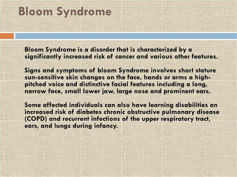 PPT - Bloom Syndrome PowerPoint Presentation, free download - ID:7929298