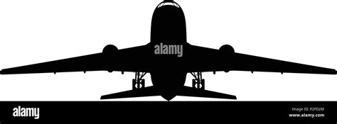 Airplane silhouette on white background. Vector illustration Stock ...